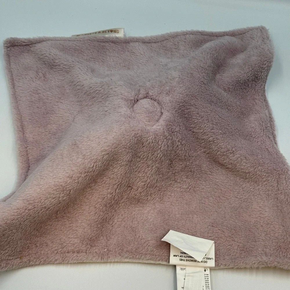Blankets & Beyond Elephant Lovey Security Blanket Pink Star Mauve Plush NWT